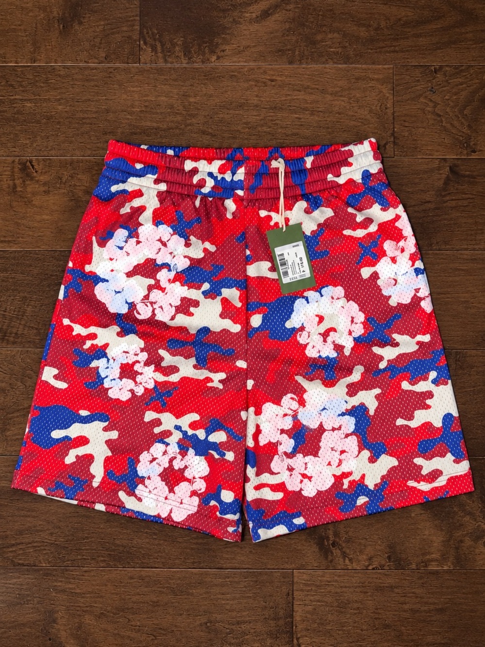 Denim Tears Camo Cotton Wreath Mesh Shorts Red
